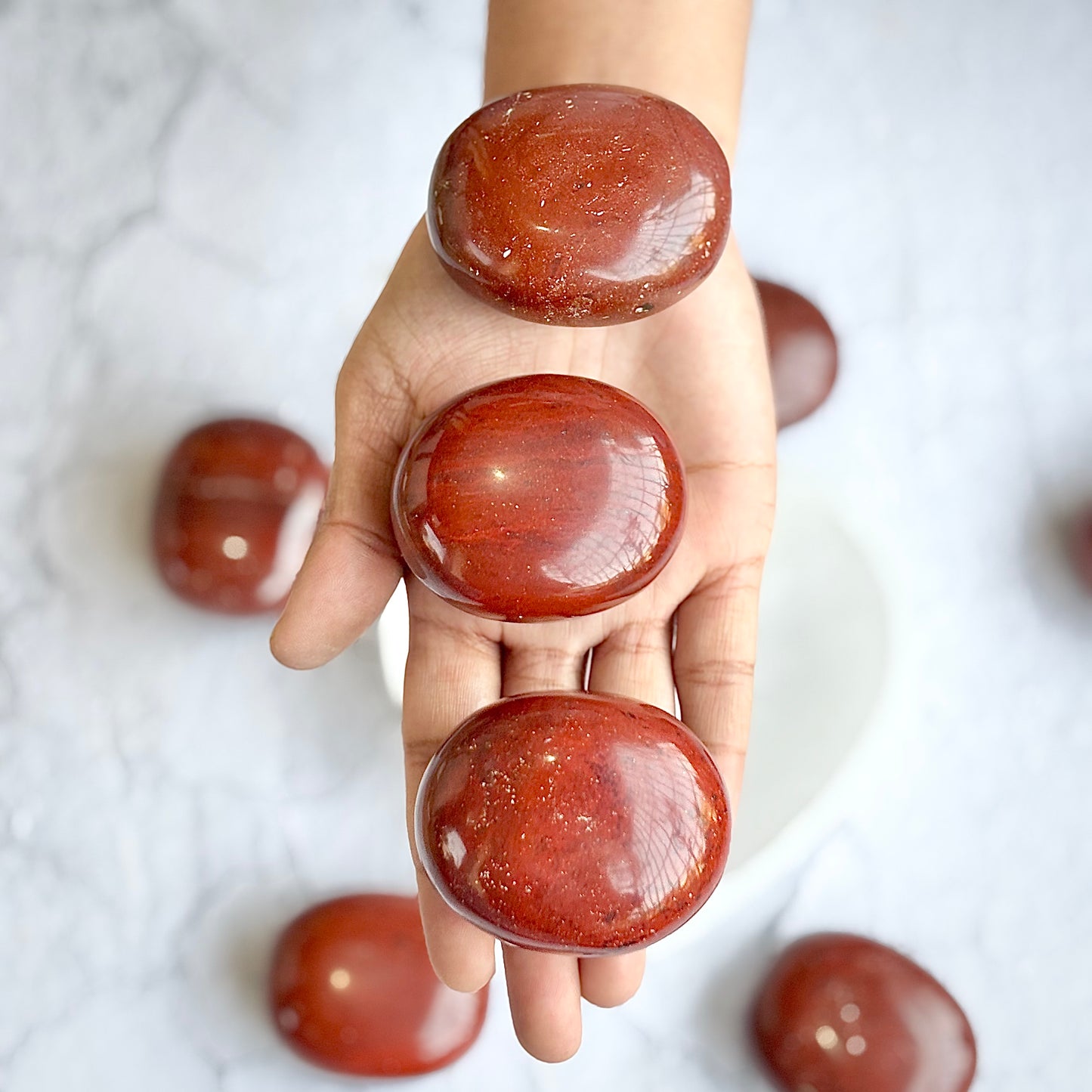 Red Jasper Palm Stone