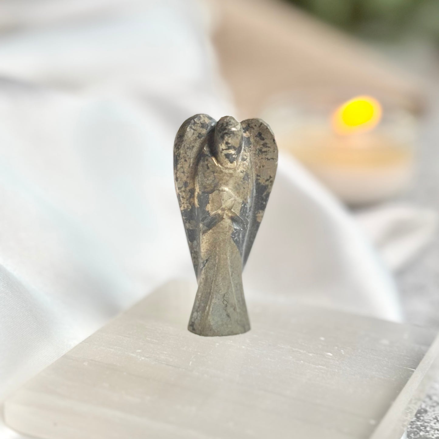 Pyrite Angel Carving | Natural Pyrite Stone Décor