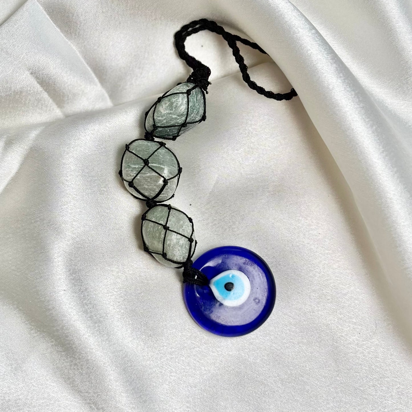 Green Aventurine Tumble Dangler with Evil Eye Charm