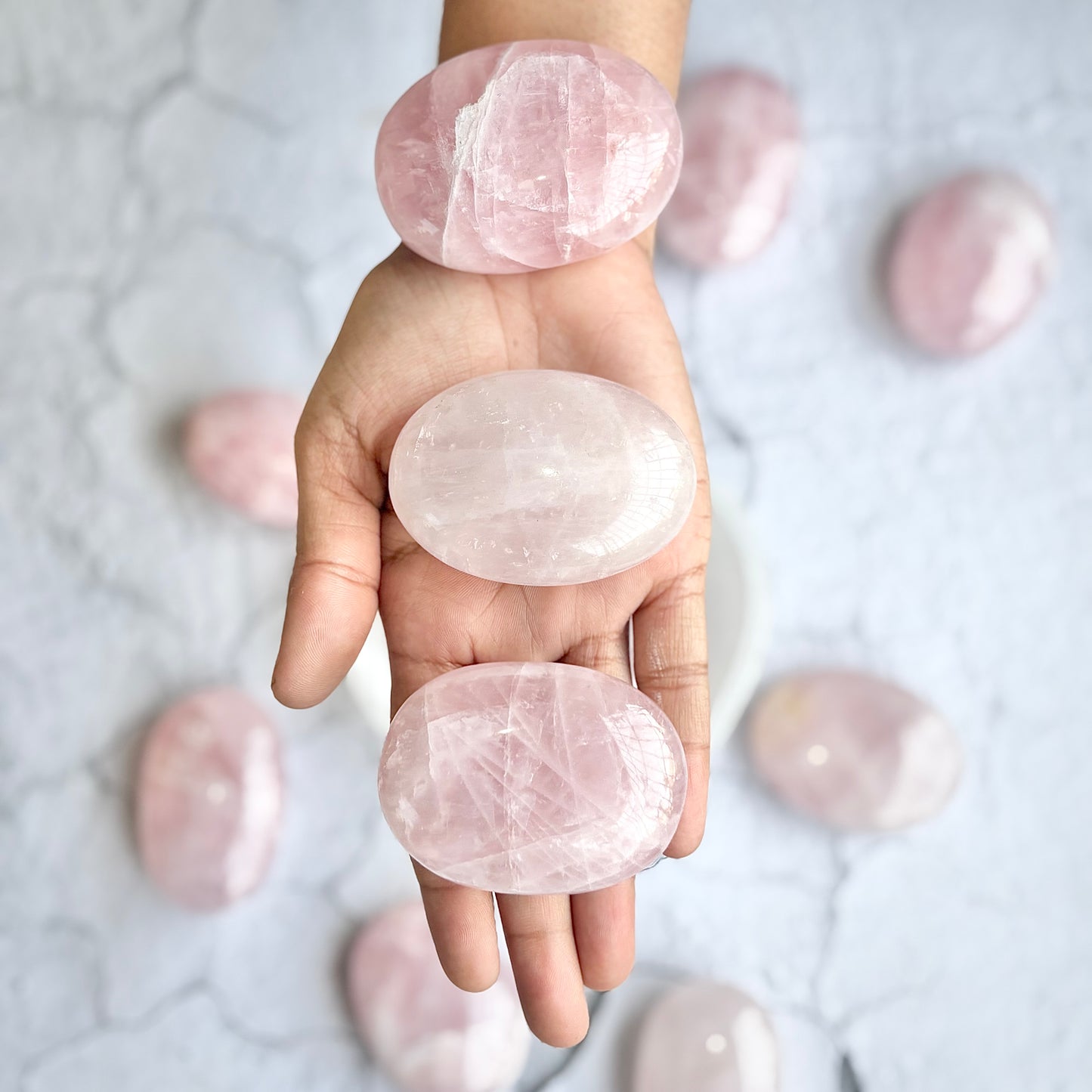 Rose Quartz Palm Stone