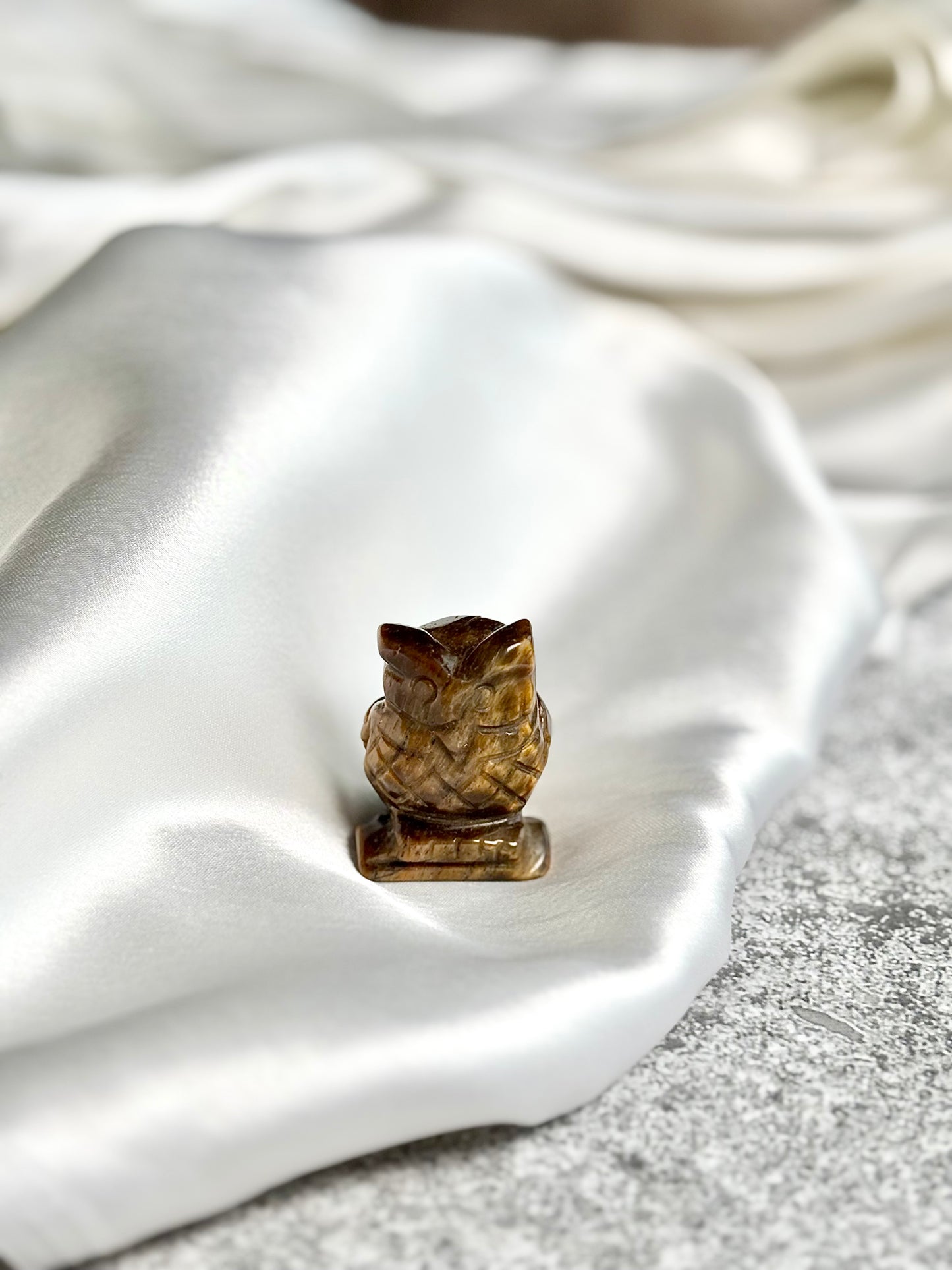 Tiger's Eye Owl Carving