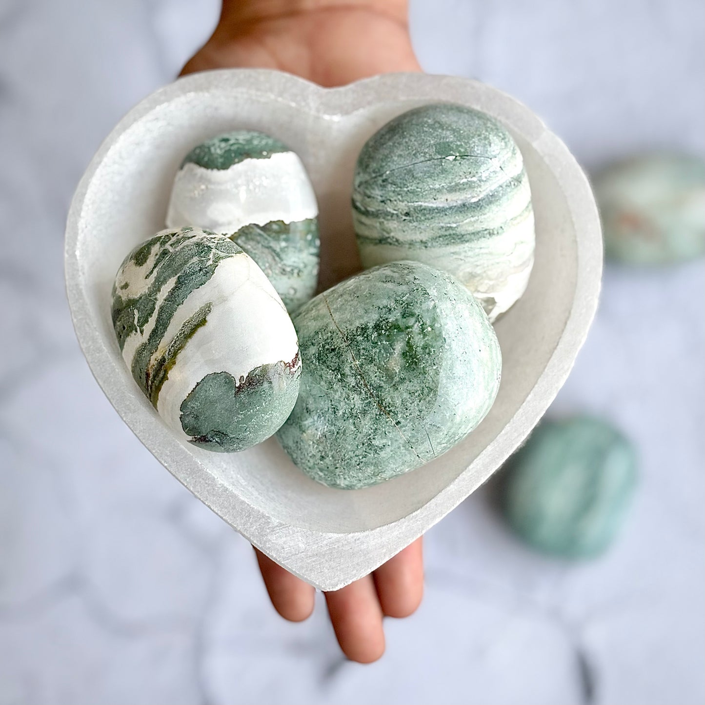 Green Sardonyx Palm Stone