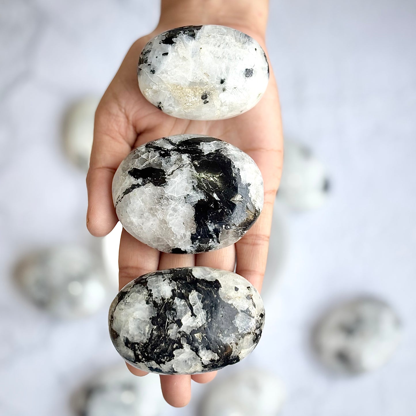 Rainbow Moonstone Palm Stone