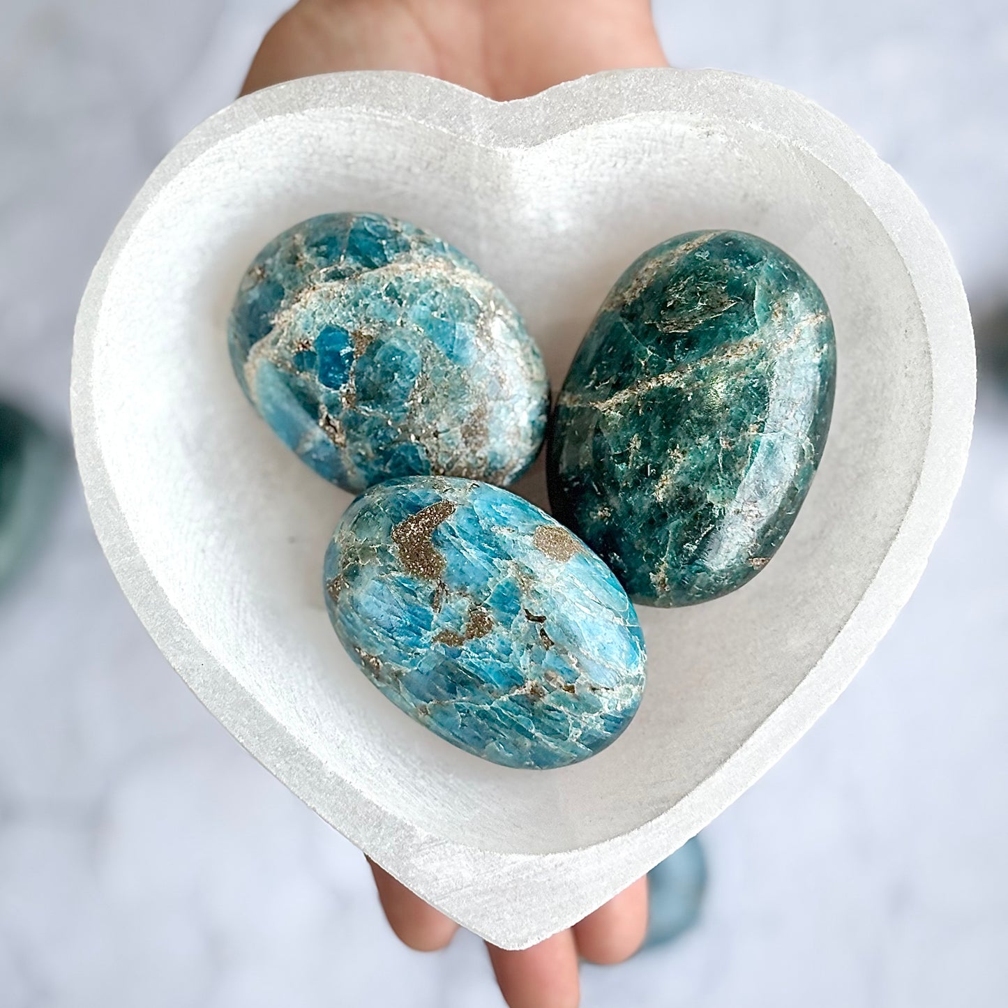 Blue Apatite Palm Stone