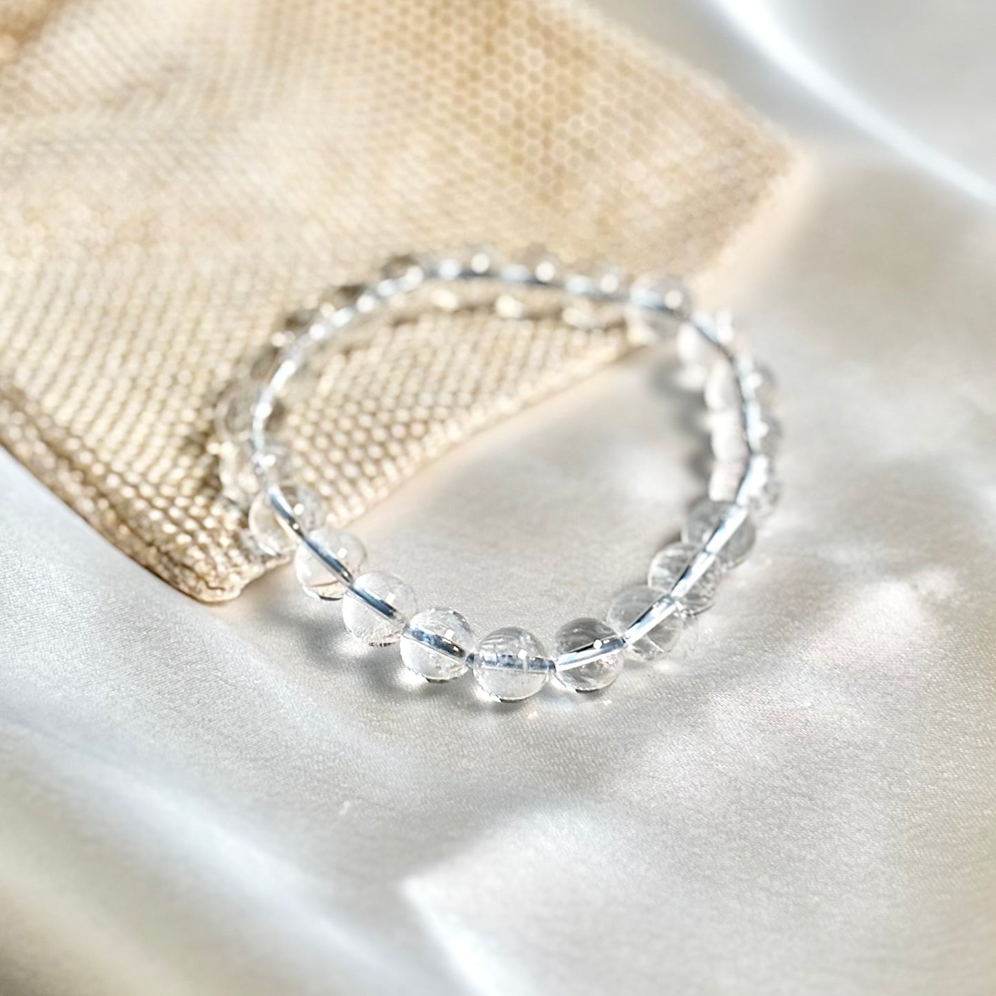 Ice Quartz Round Bead Bracelet – 8mm
