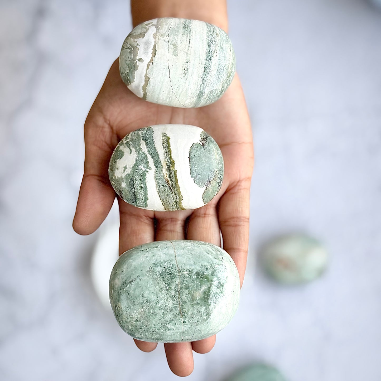 Green Sardonyx Palm Stone