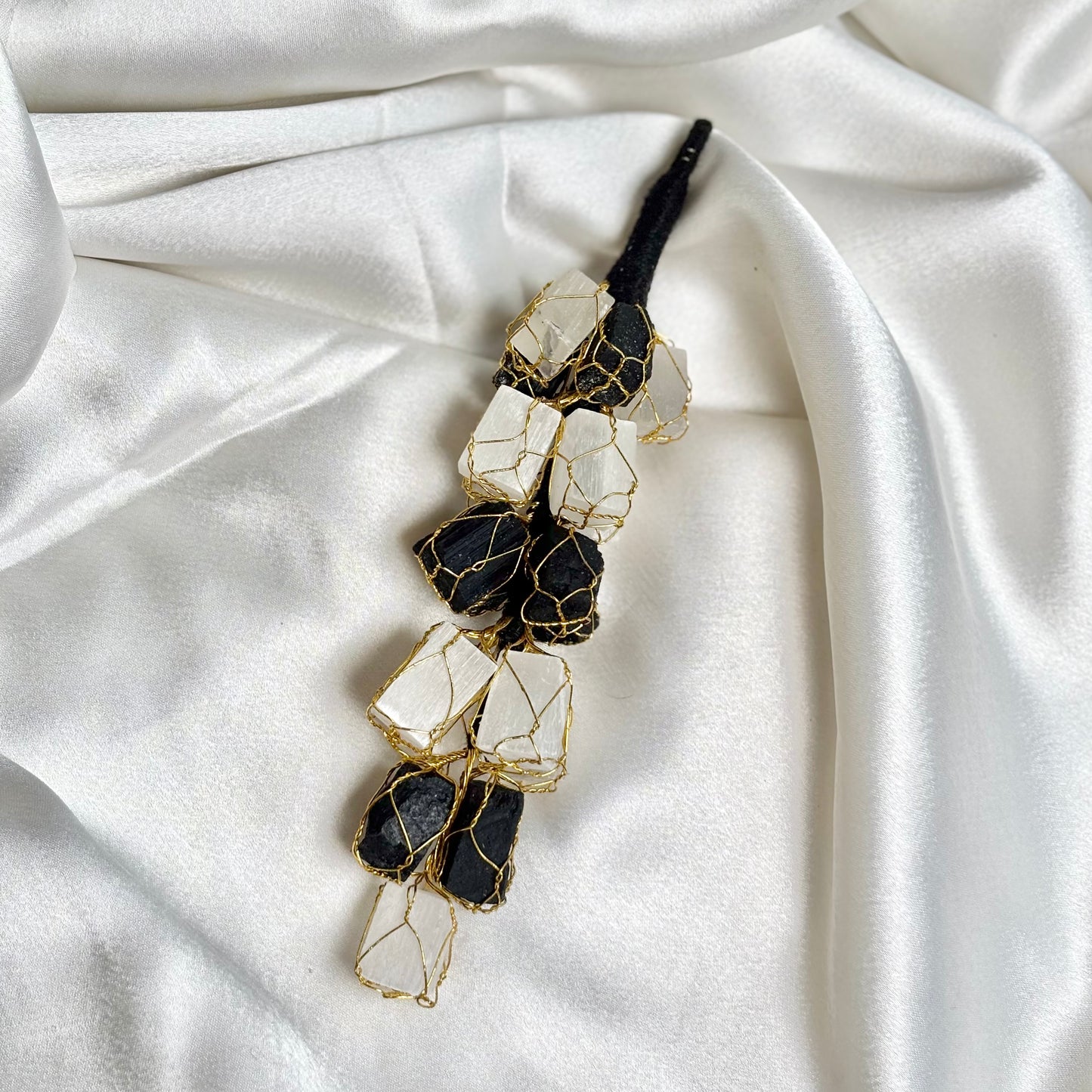 Selenite & Black Tourmaline Door Dangler