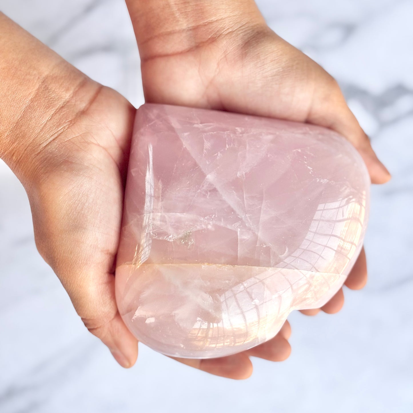 Rose Quartz XXL Heart Carving