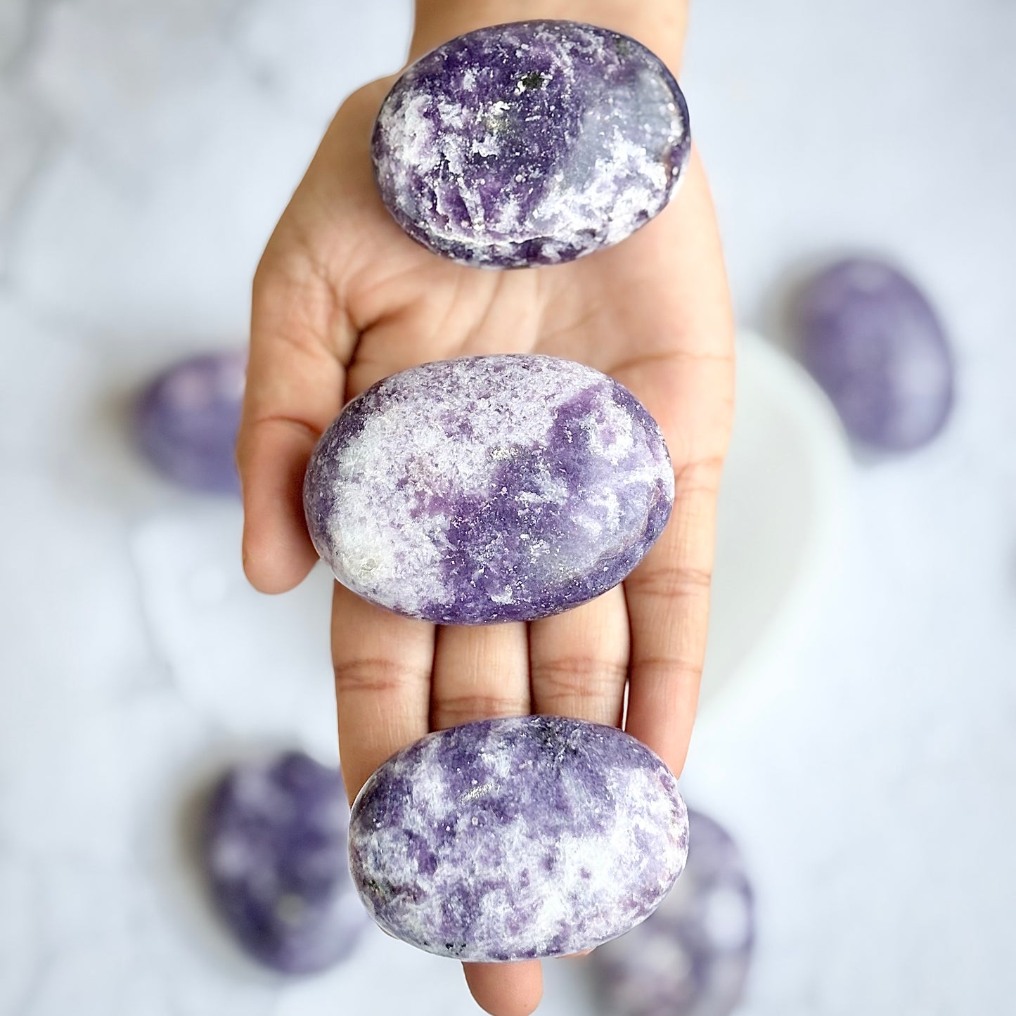 Lepidolite Palm Stone