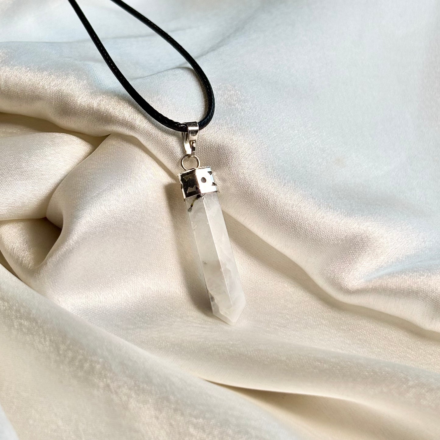 Rainbow Moonstone Pendant with Cord