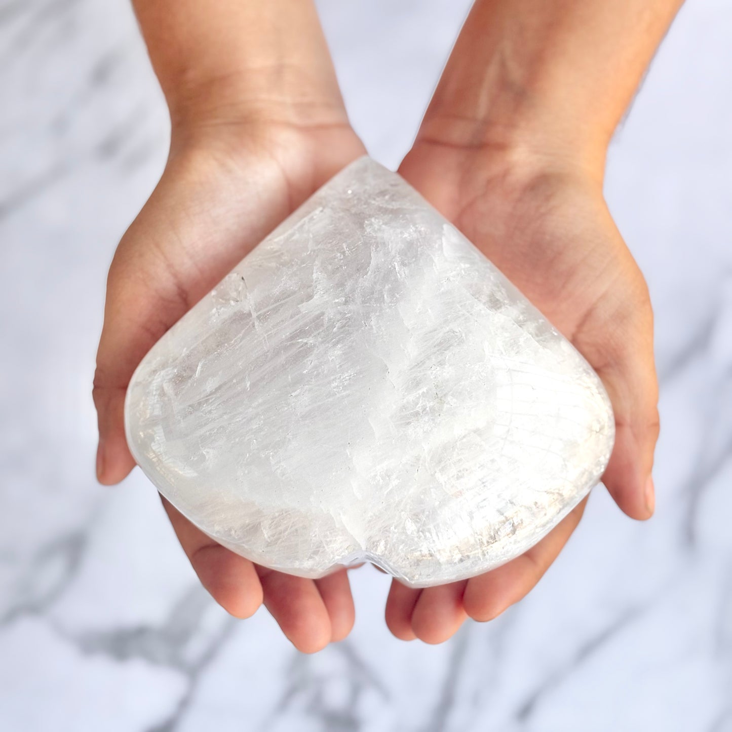 Clear Quartz XXL Heart Carving
