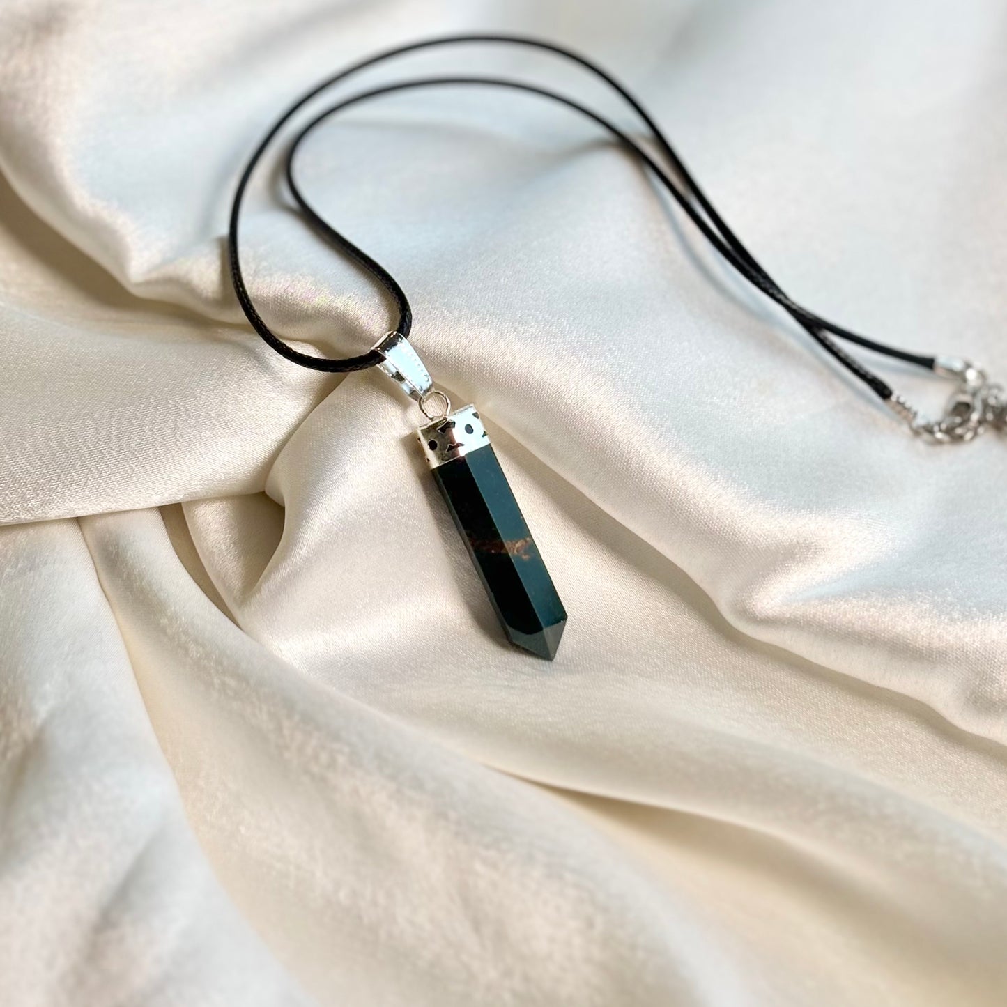 Sodalite Pencil Pendant with Black Cord