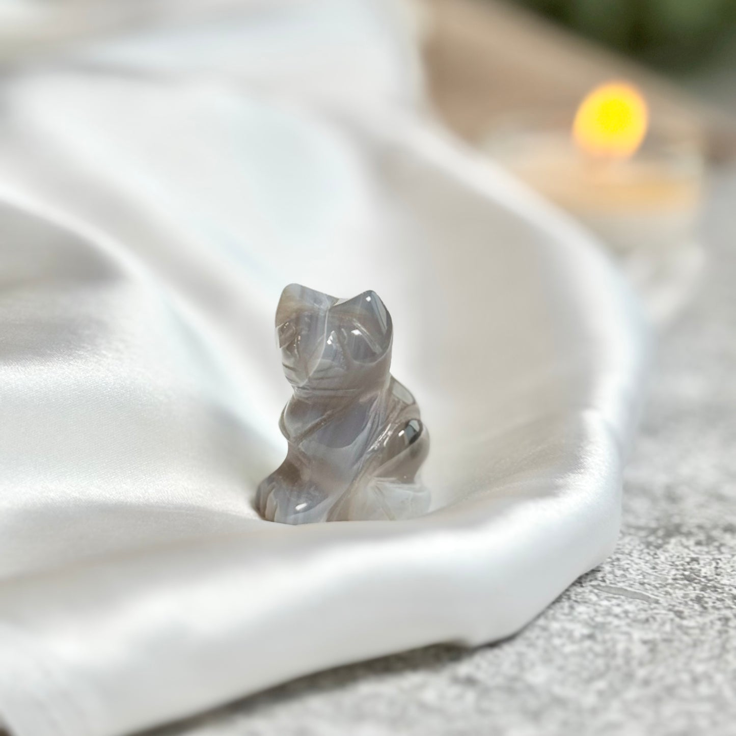 Angelite Cat Carving