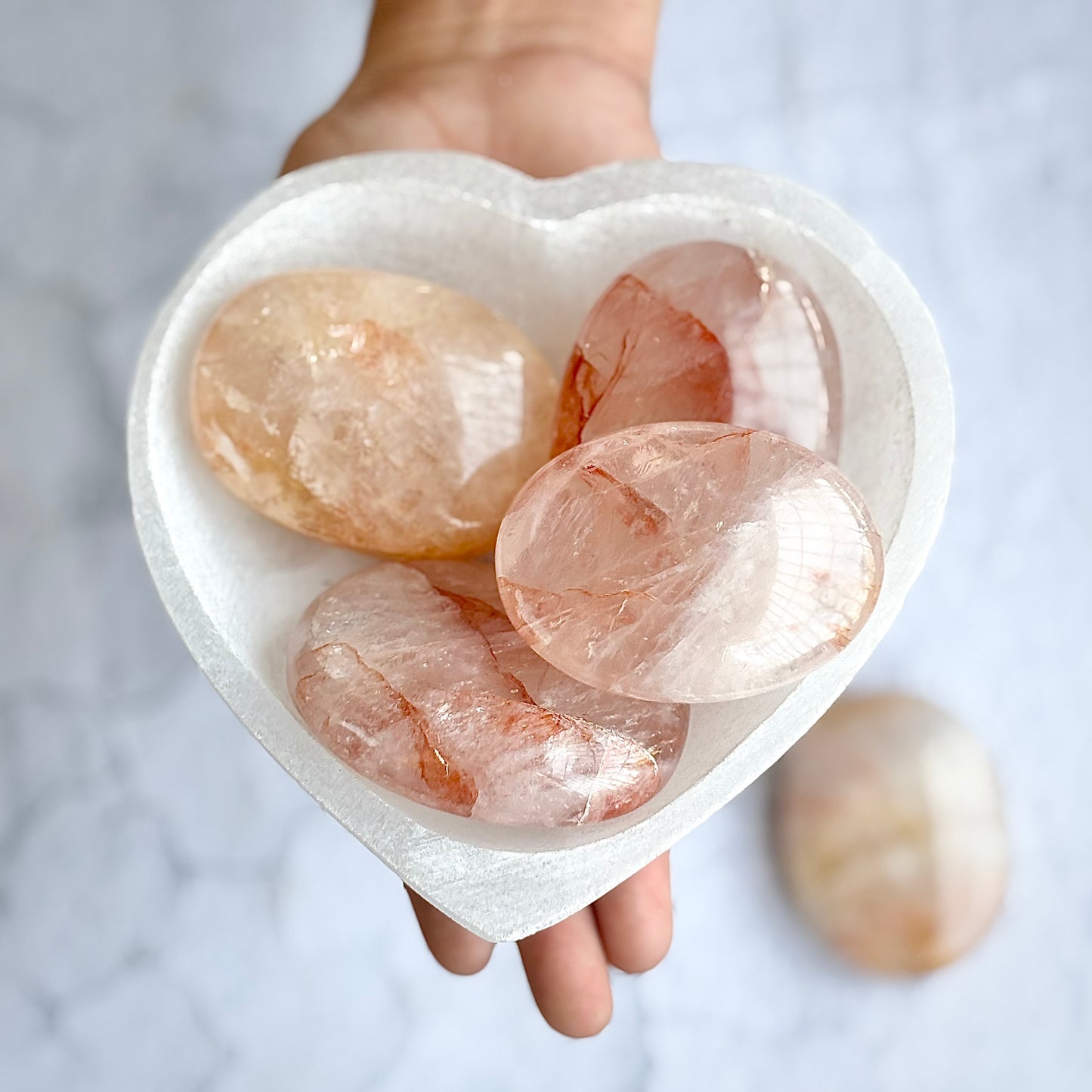 Fire Quartz Palm Stone