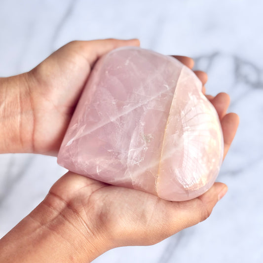 Rose Quartz XXL Heart Carving