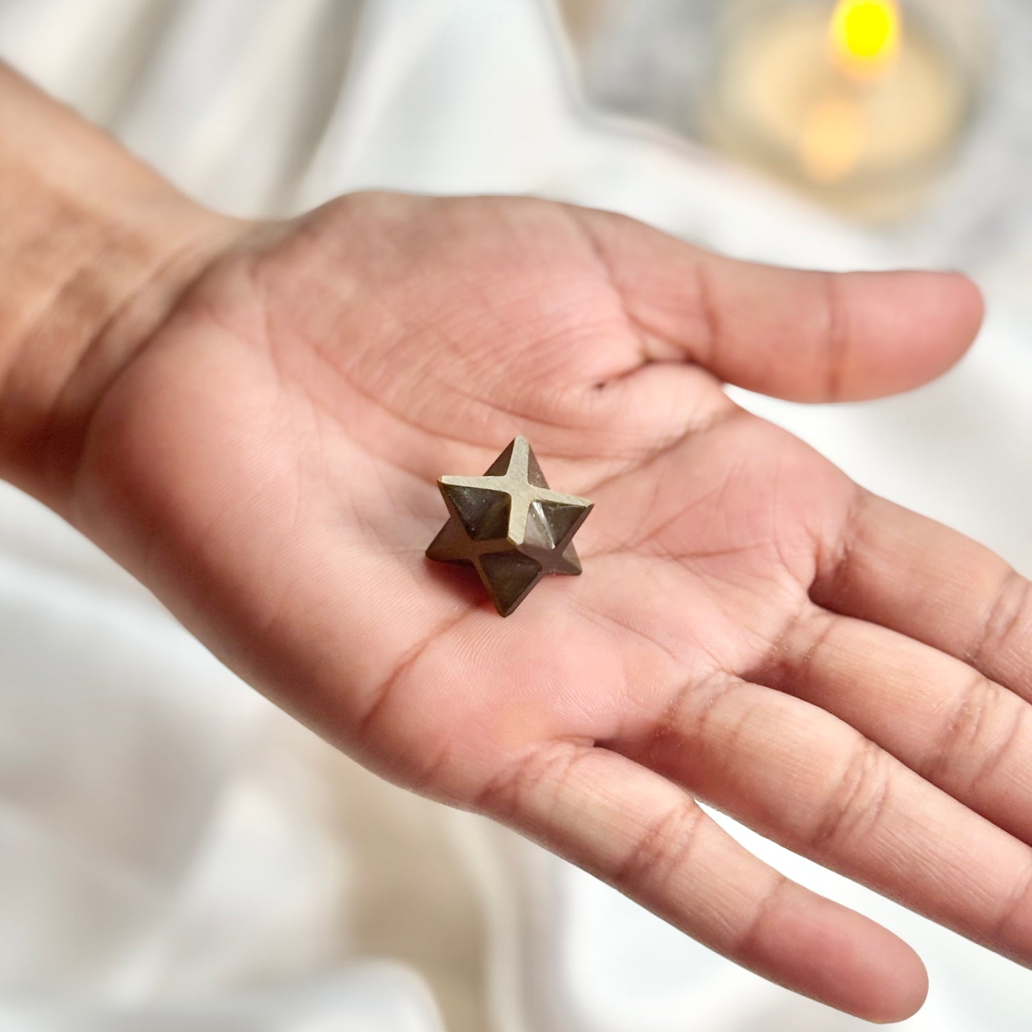 Pyrite Merkaba Carving