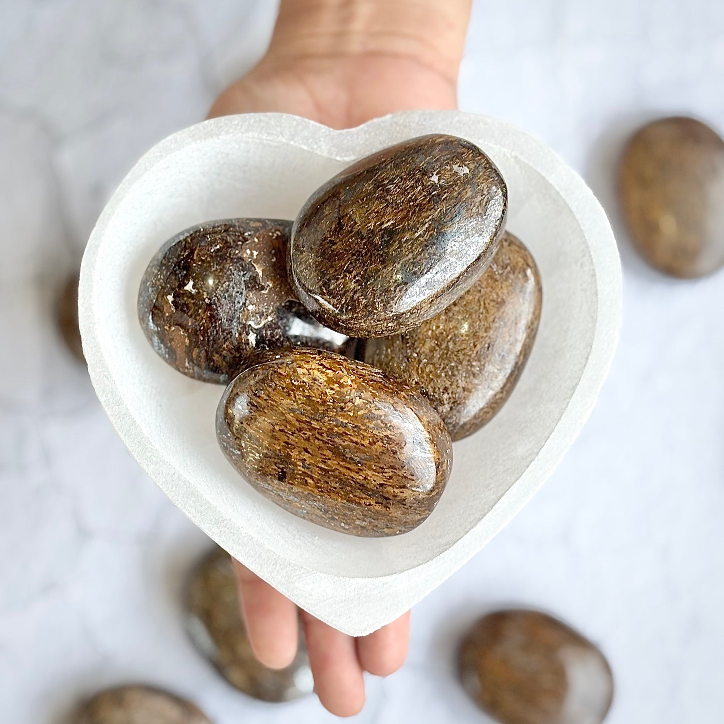 Bronzite Palm Stone