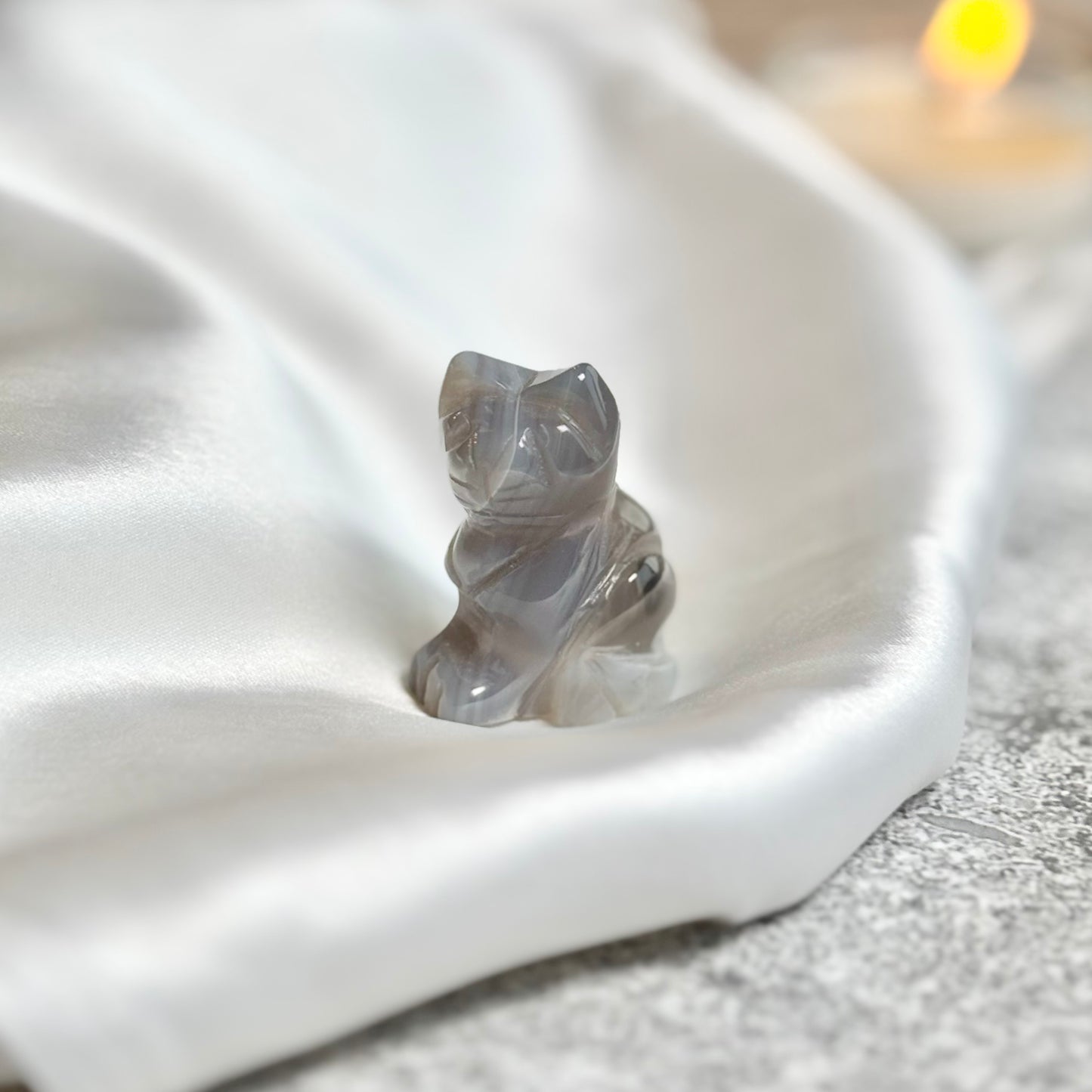 Angelite Cat Carving