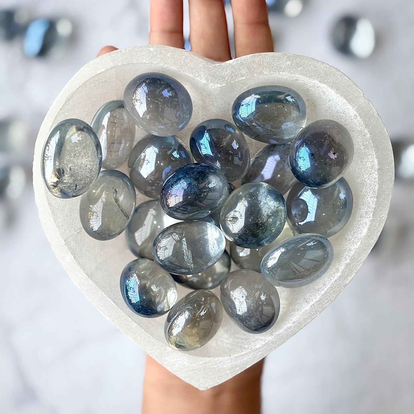 Blue Aura Quartz Tumble Stone