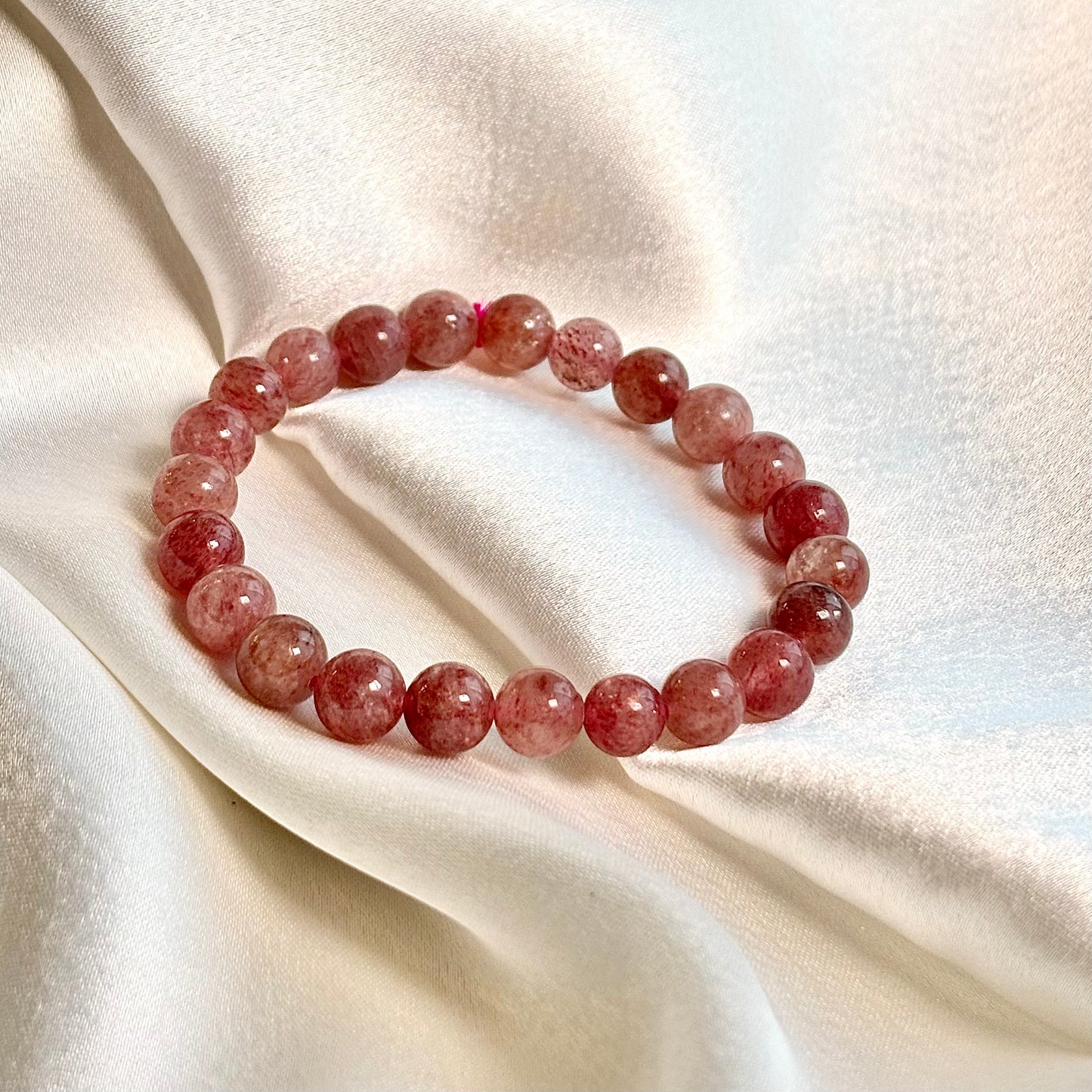 Strawberry Quartz Bead Bracelet
