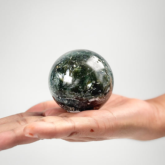 Moss Agate Sphere Stone | Natural Polished Crystal