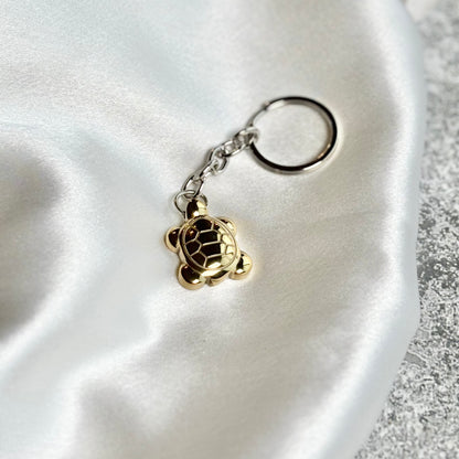 Golden Pyrite Turtle Keychian