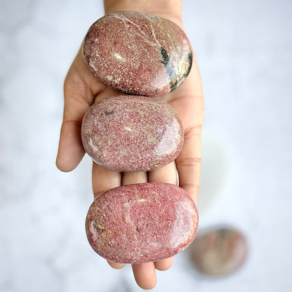 Rhodonite Palm Stone