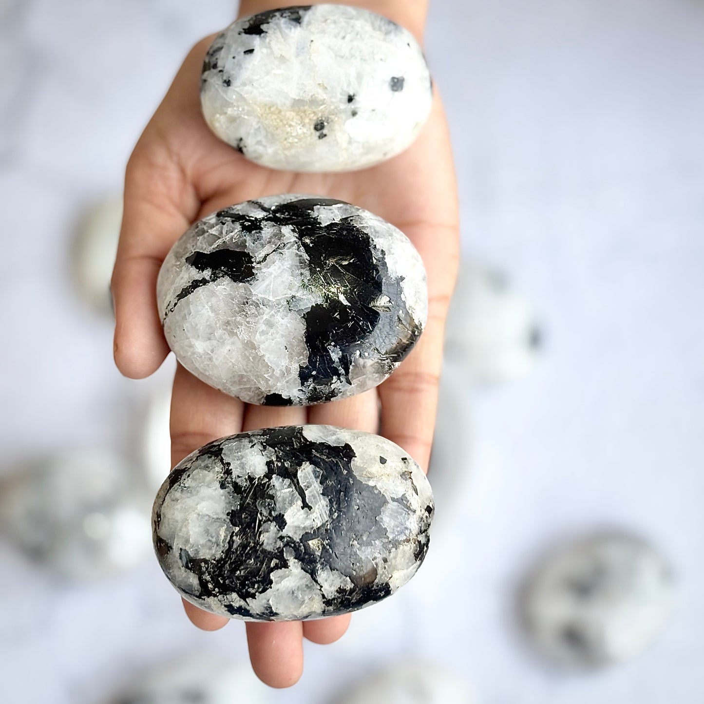 Rainbow Moonstone Palm Stone