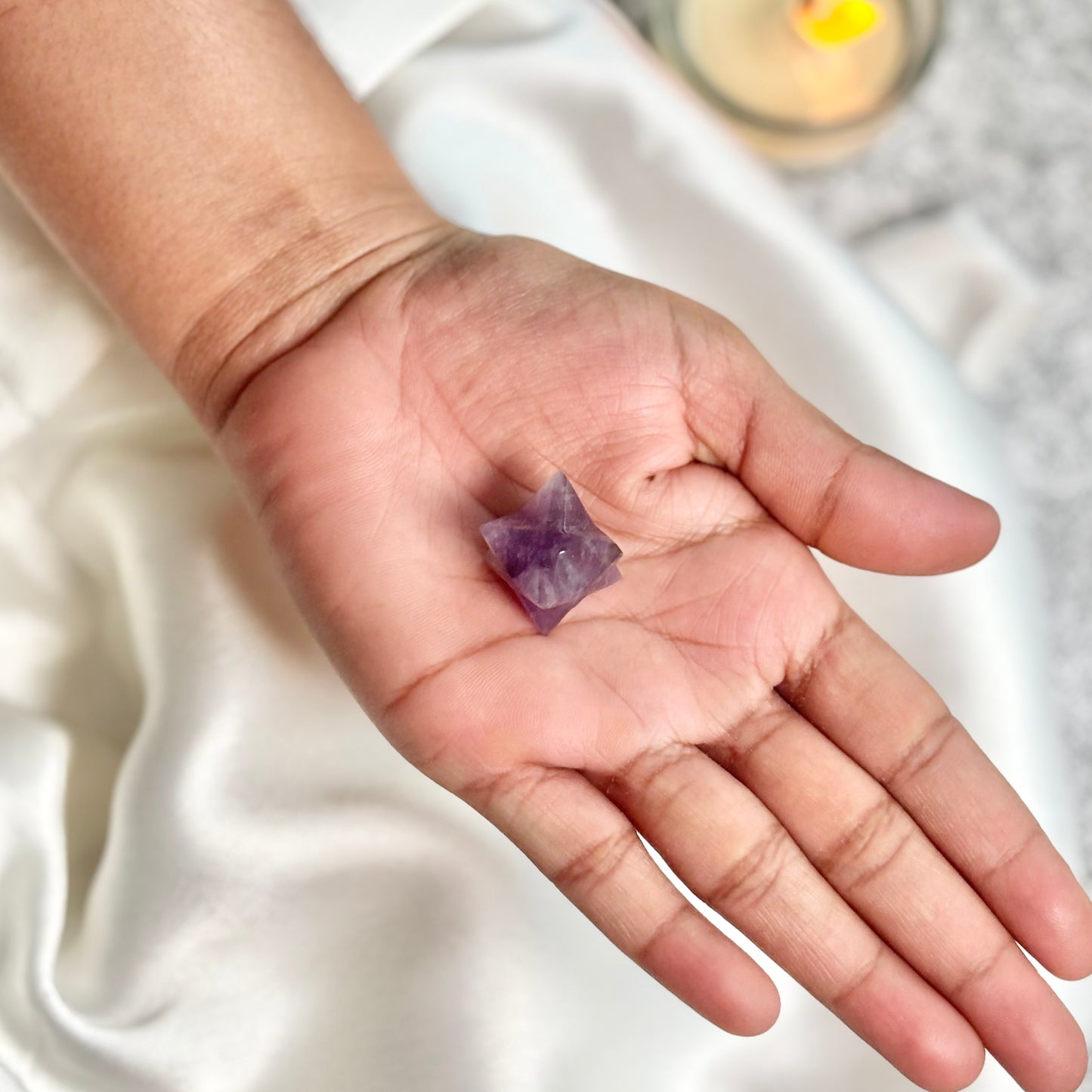 Amethyst Merkaba Carving