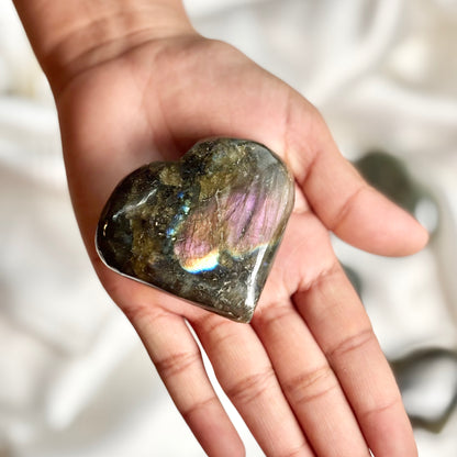 Labradorite Heart Carving