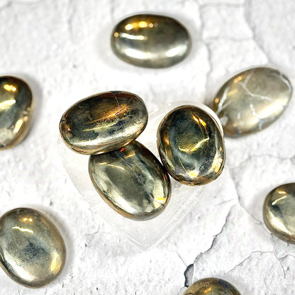 Pyrite Palm Stone | Natural Metallic Stone