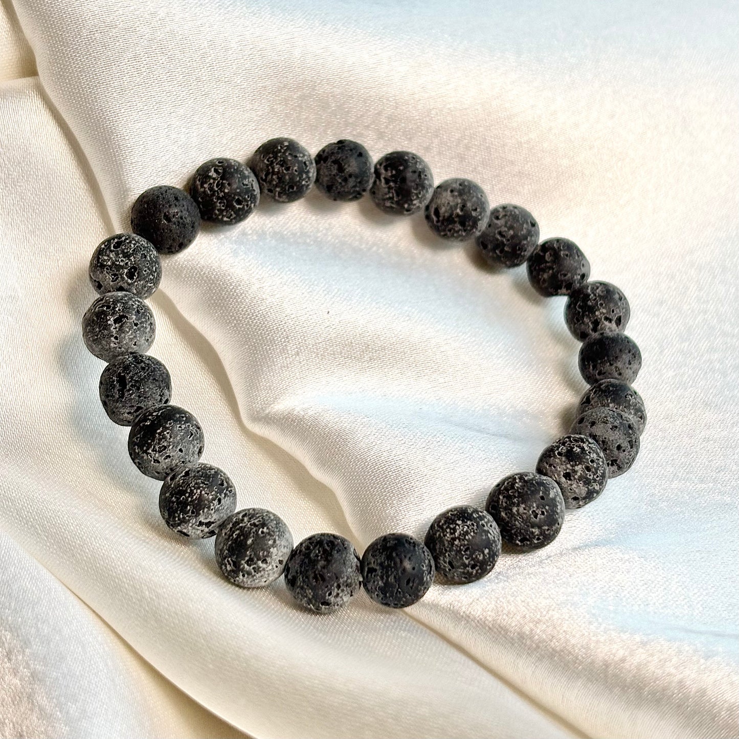 Lava Stone Round Bead Bracelet - 8mm