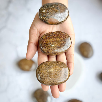 Bronzite Palm Stone