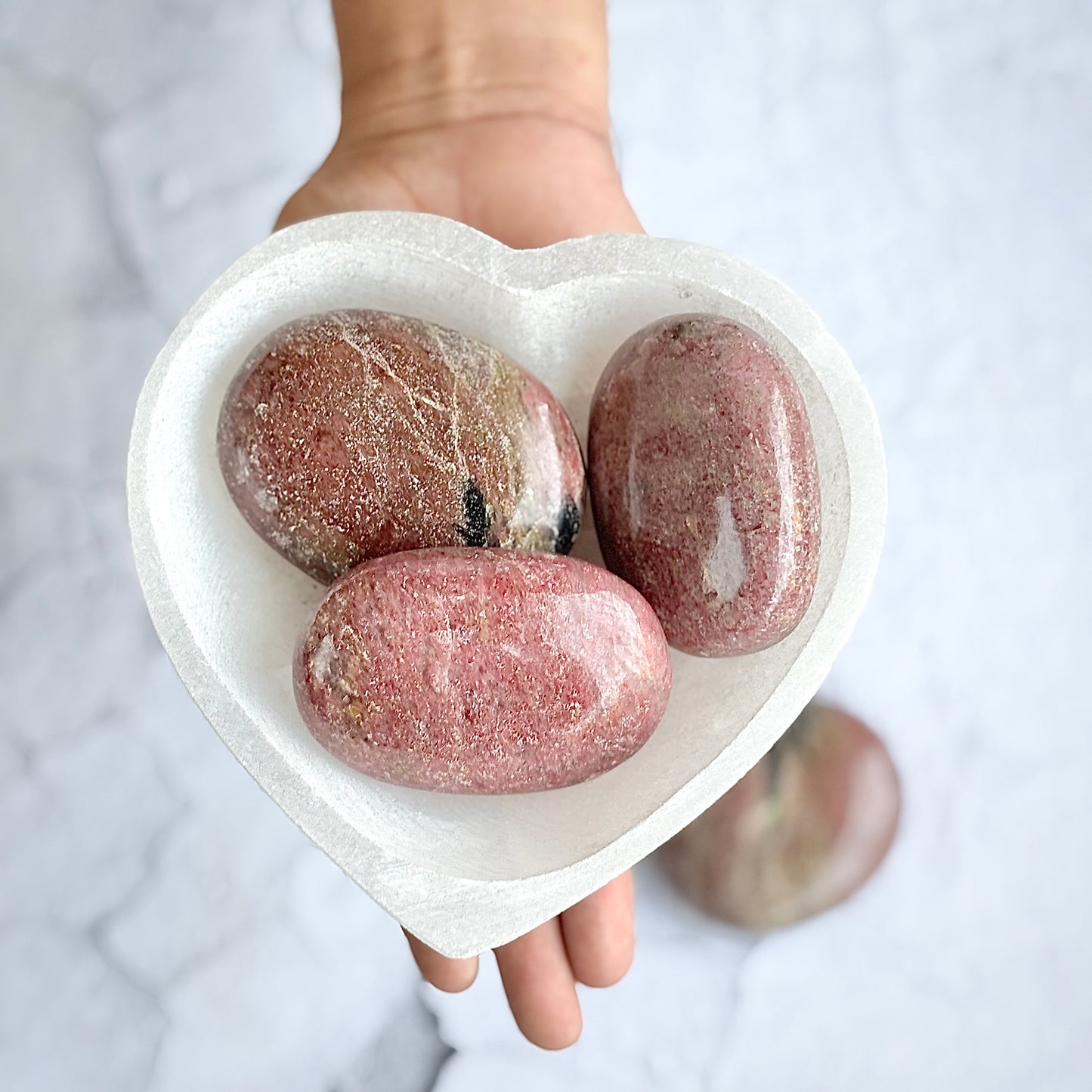 Rhodonite Palm Stone