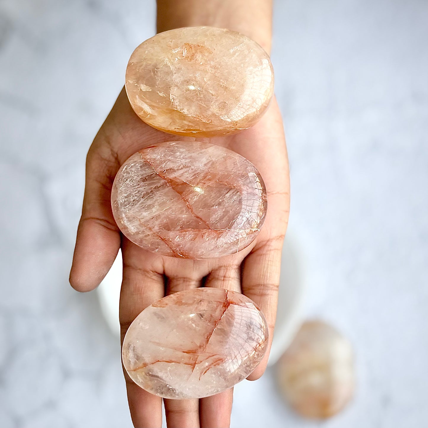 Fire Quartz Palm Stone