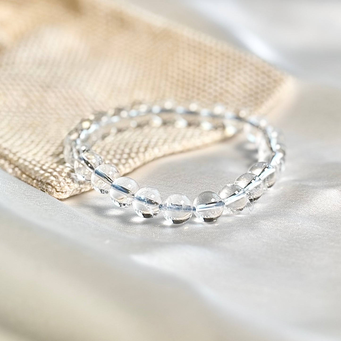 Ice Quartz Round Bead Bracelet – 8mm