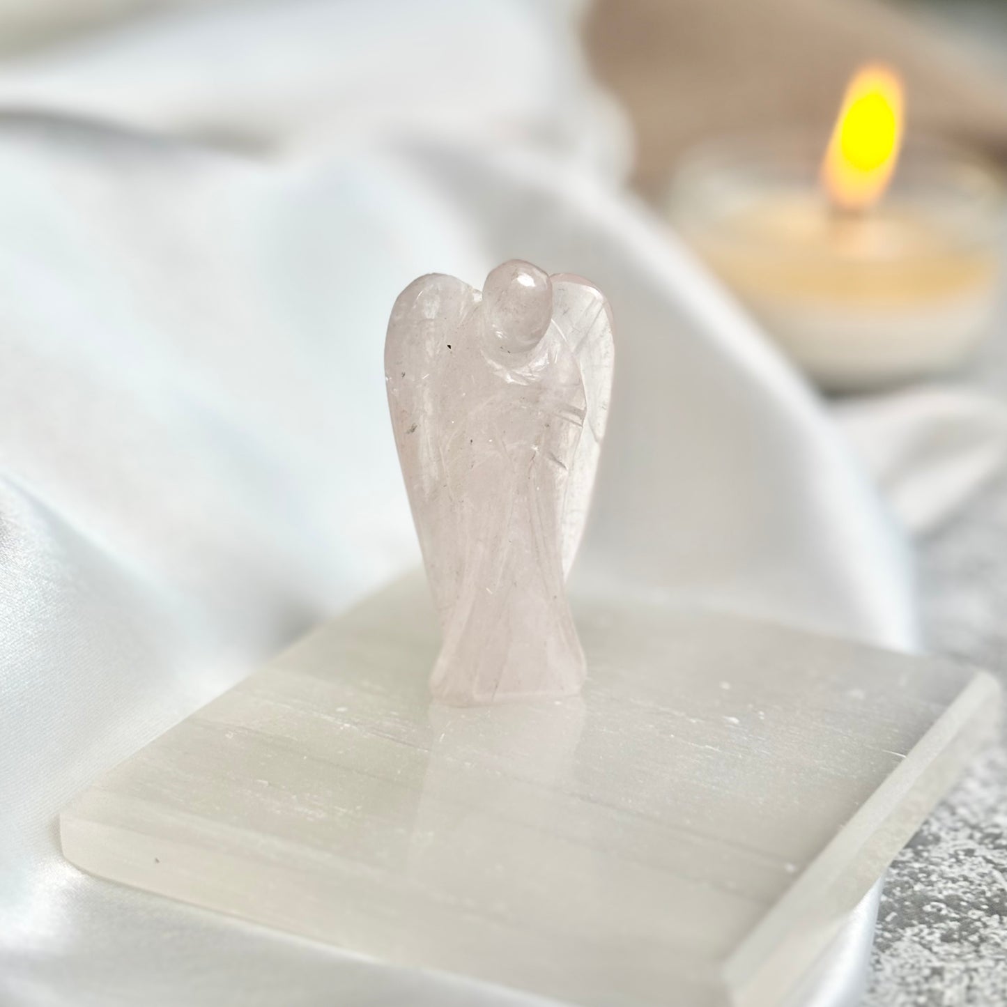 Rose Quartz Angel Carving