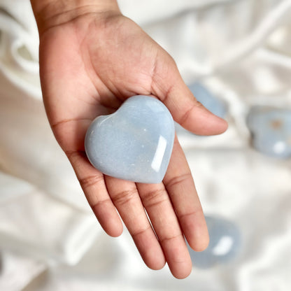 Angelite Heart Carving