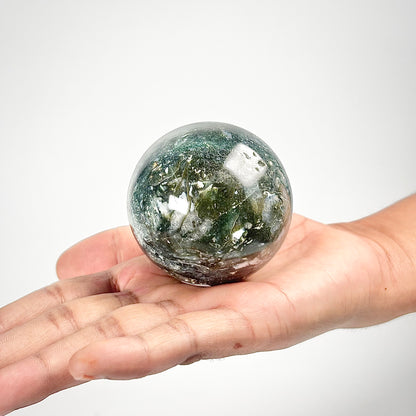 Moss Agate Sphere Stone | Natural Polished Crystal