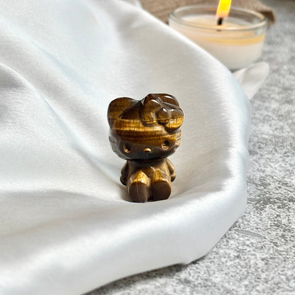 Tiger's Eye Hello Kitty Carving