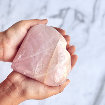 Rose Quartz XXL Heart Carving