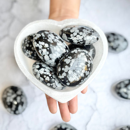 Snowflake Obsidian Palm Stone