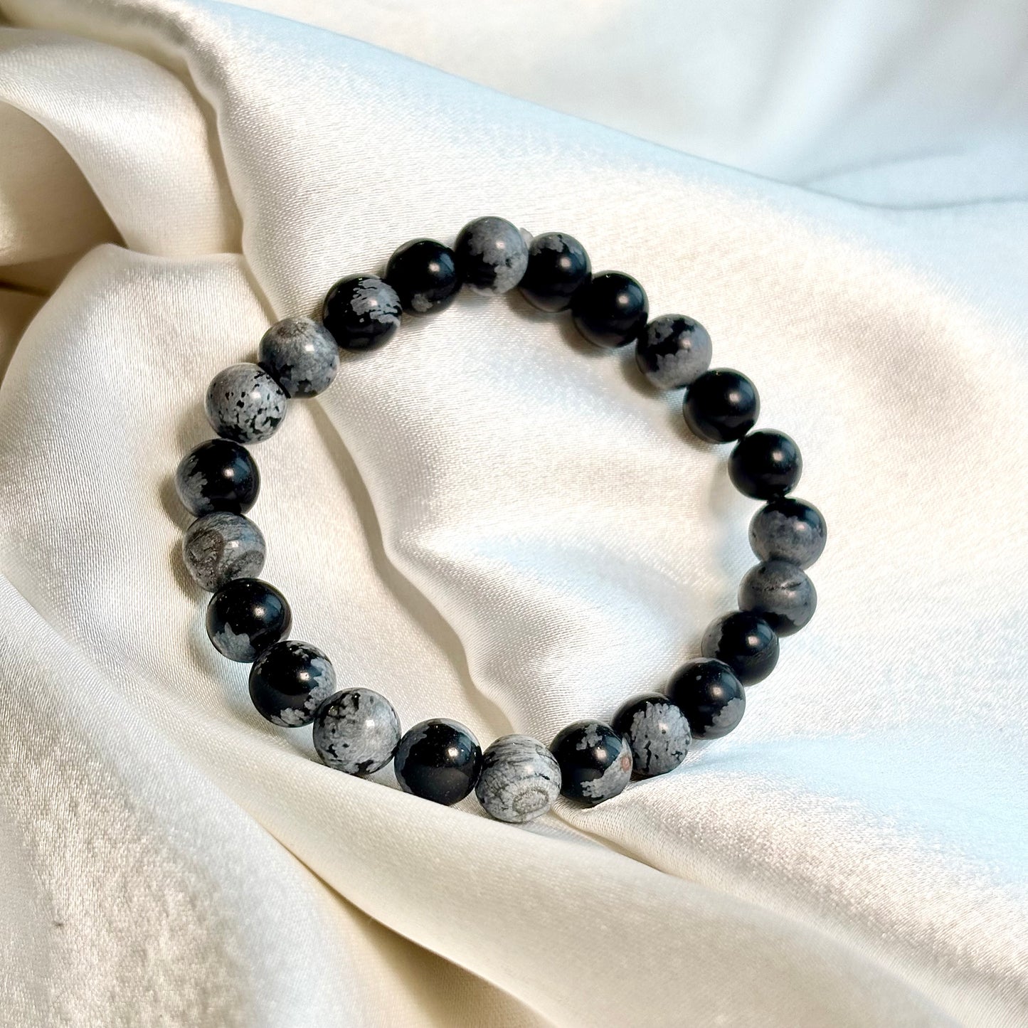 Snowflake Obsidian Bracelet