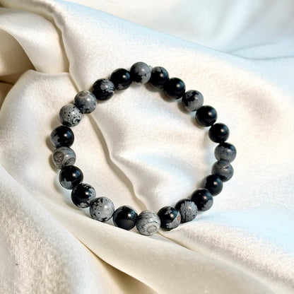 Snowflake Obsidian Bracelet