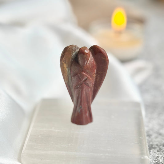 Red Jasper Angel Carving