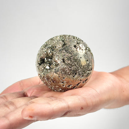 Druzy Pyrite Sphere Stone | Natural Crystal Décor