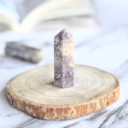 Lepidolite Point 6 Facet Mini Tower