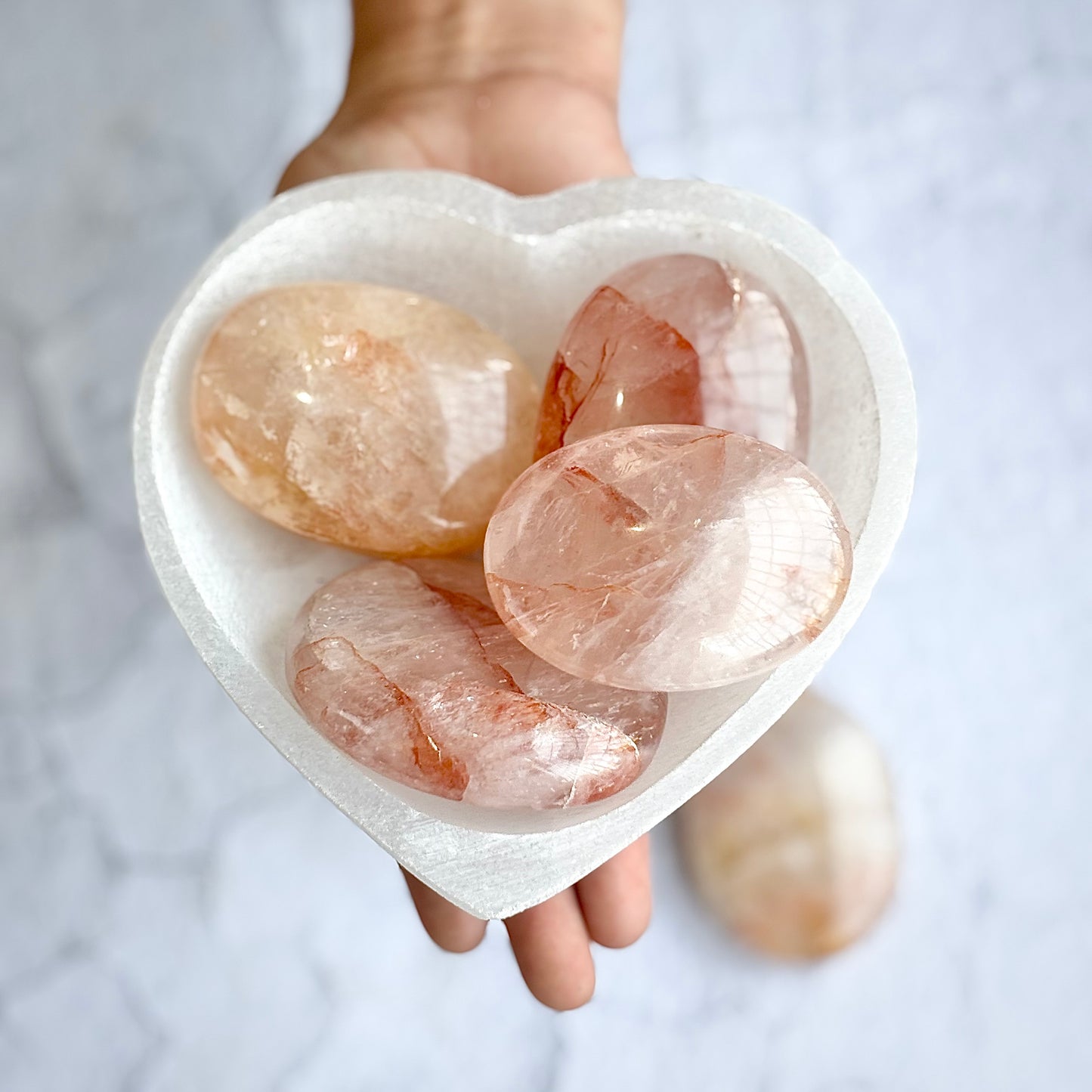 Fire Quartz Palm Stone