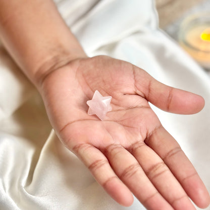 Rose Quartz Merkaba Carving