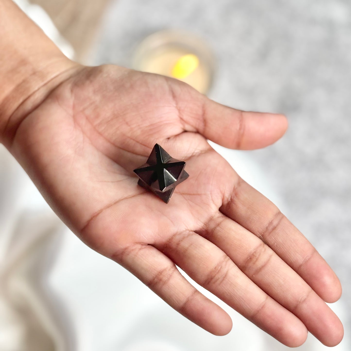 Black Tourmaline Merkaba Carving